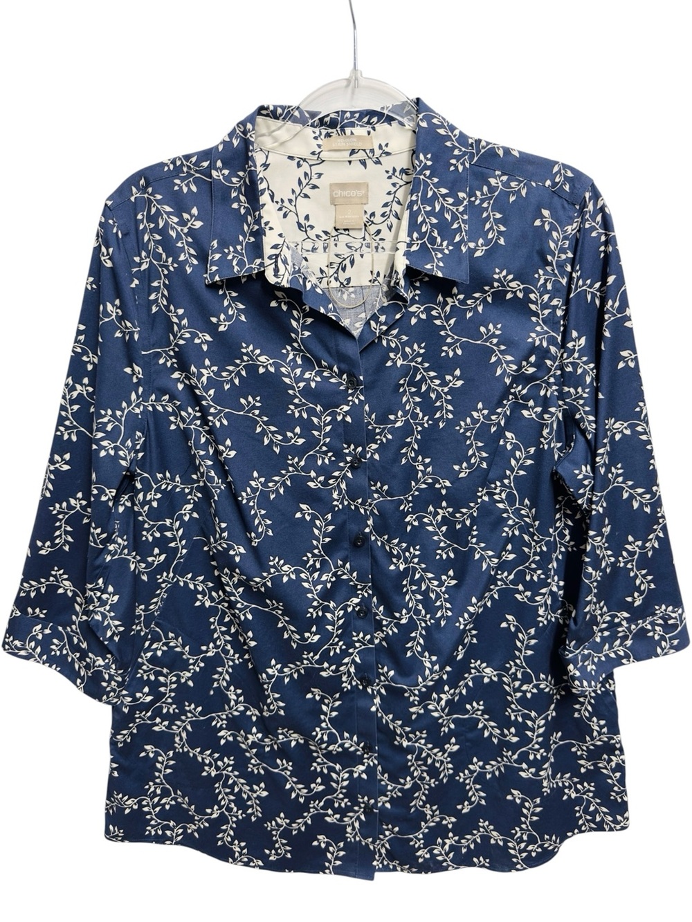 Pure Cotton Knit Toile Floral Vines Daisy Non Iron Stain Shield Poplin Shirt